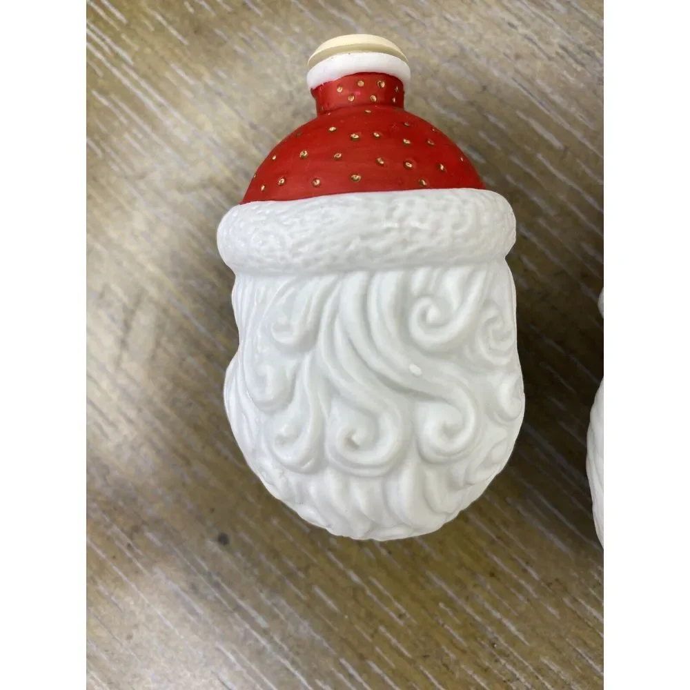 3 Old World Porcelain Christmas Light Covers Santa‎ Snowman Skiing